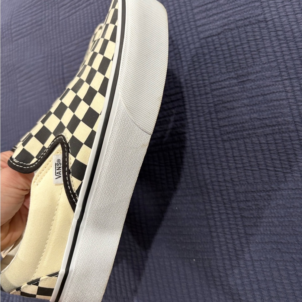 Vans Black and White Checkerboard Slip-Ons platform men’s 7 women’s 8.5 - Picture 2 of 6